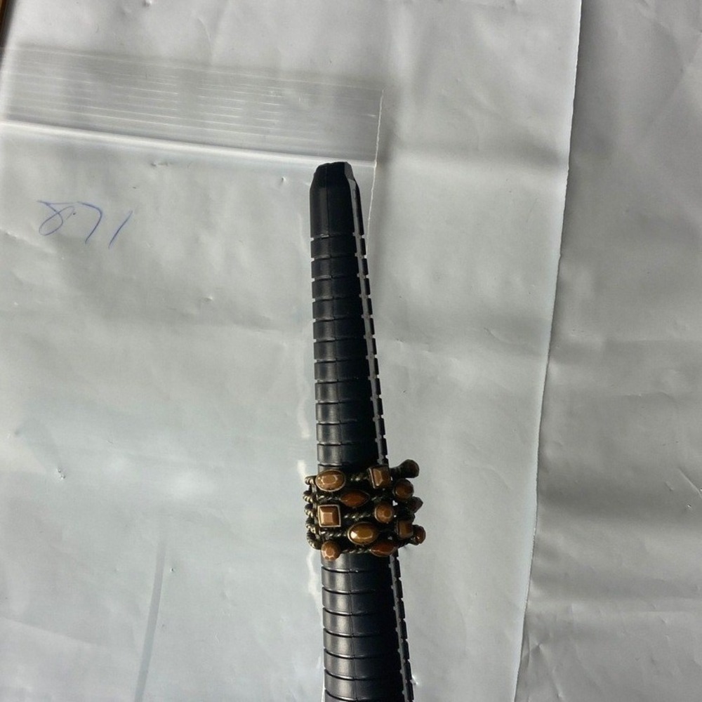 Unique Statement Ring Copper Tone Multi Gemstone … - image 2